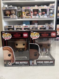 Lucas & Max Stranger Things Season 5 Funko Pops #1805 #1785 Boombox Mayfield TV