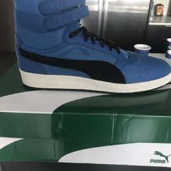 Puma Brand new, size 10.5 high tops!  Blue on white