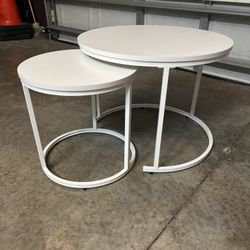 Coffee Table Set Round White 
