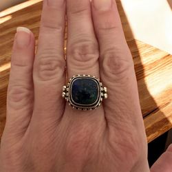 Sterling Silver Lapis Lazuli Ring, Size 7
