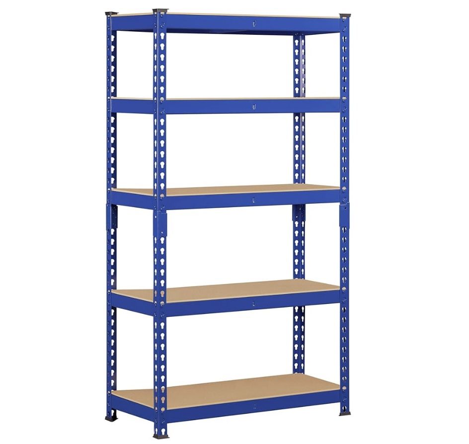 Storage Shelves 5 Tier Garage Shelving Heavy Duty Garage Shelves Adjustable Metal Shelving Unit Utility Rack Industrial Shelving for Warehouse Pantry