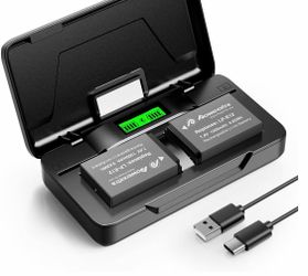 2 canon batteries and charger