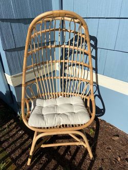 Boho rattan egg chair