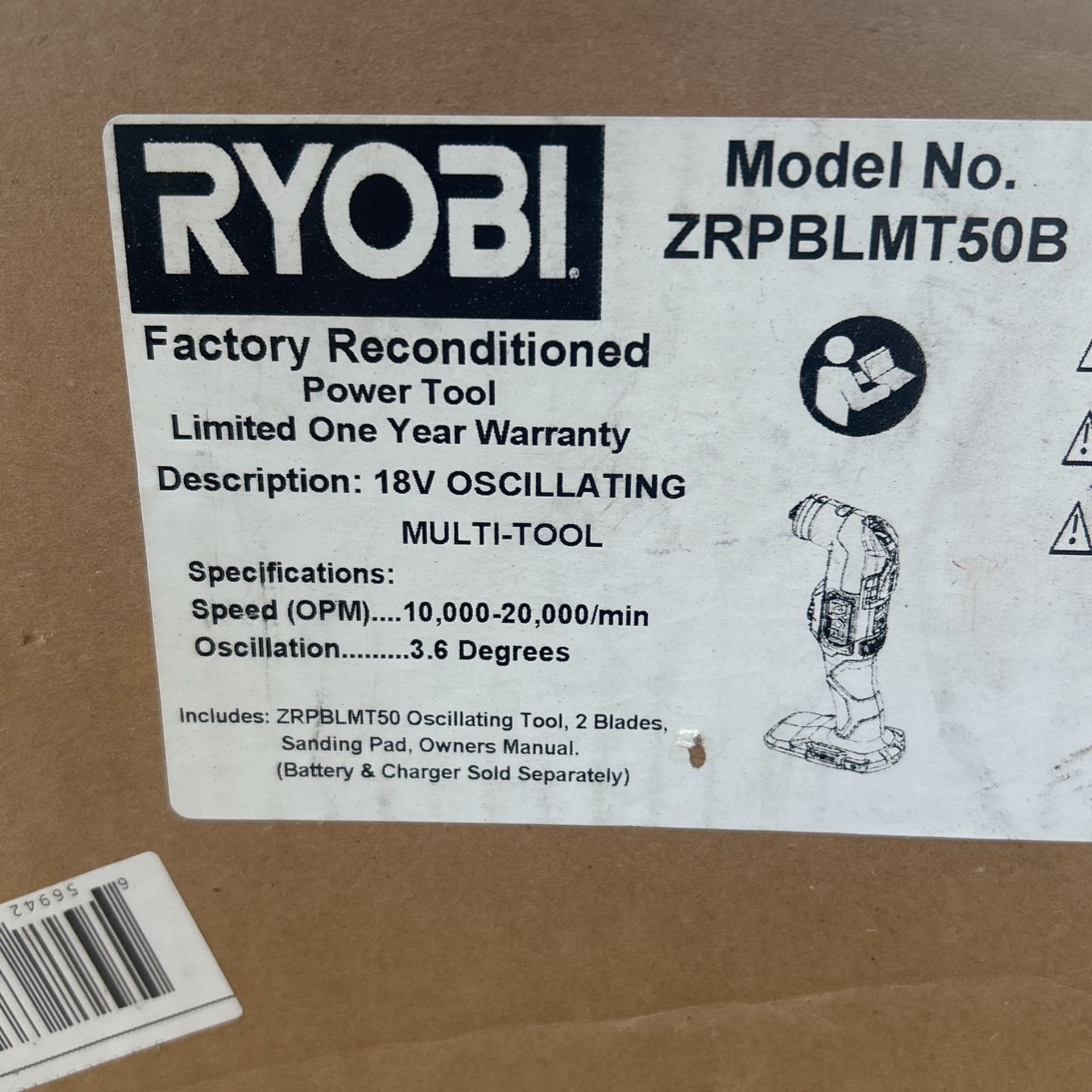 Ryobi Oscillating Multi Tool. 18 Volt