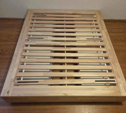 MANDAL
Queen bed frame with storage, birch/white