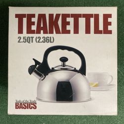 Tools Of The Trade 2.5 Qt. Whistling Tea Kettle with Tempered Glass Lid