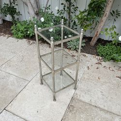 Pottery Barn Glass Storage Side Table