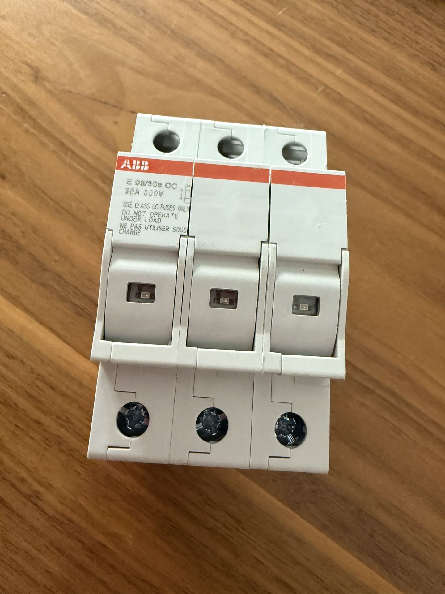 ABB 3-Pole DIN-Rail Fuse Holder (30 A, 600 V) – Brand New