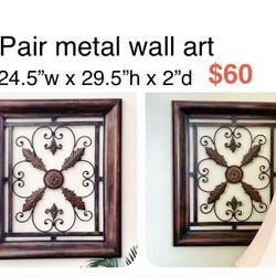 Pair of metal wall art decoration