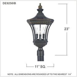 Quoizel Devon 3 Light 23 inch Imperial Bronze Outdoor Post Lantern