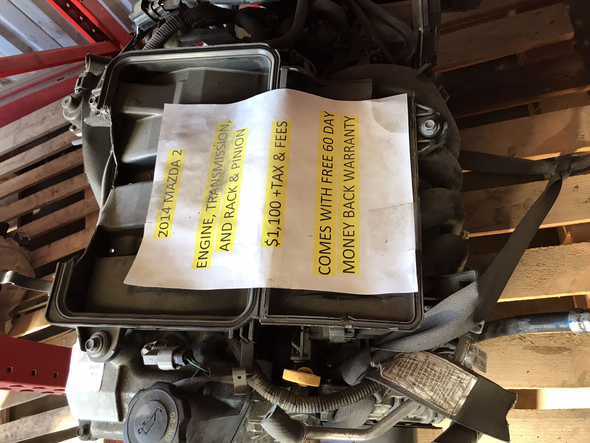 2014 Mazda 2 engine/transmission/rack and pinion
