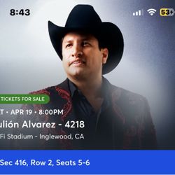 TWO JULION ALVAREZ TICKTS 