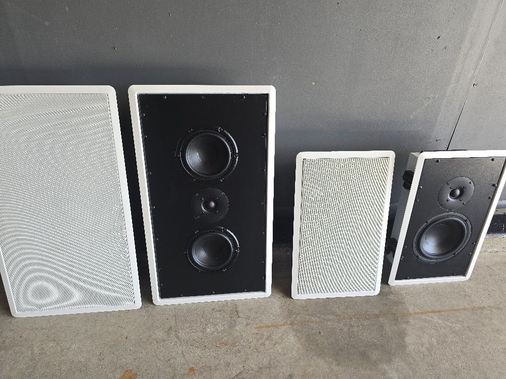 High End In Wall Speakers Snell Acoustic All Aluminum In Working Condition Paintable Grills