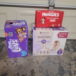 diapers size 1 and 2 $40 for all