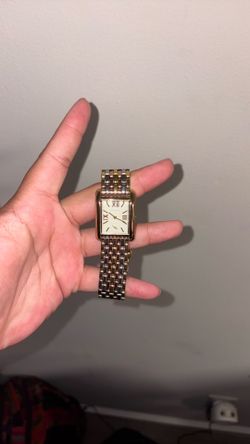 Gold-Tone Rectangle Bracelet Watch