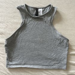 H&M women gray crop top 