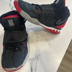 Like New NIKE Kyrie 6 Black/Red Basketball Shoes 6.5Y