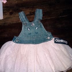 NWT Girls OshKosh Princess Overall Size 12 Months $12