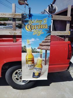 Corona Banner, That says, Get Away To Corona Bay,( vinyl ) ,Only, $ 65.00 Dollar's