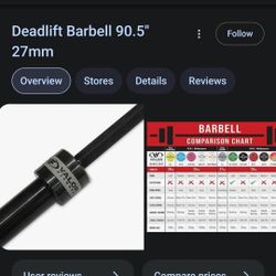 Valor Fitness 90" 27mm 45lb Deadlift Bar
