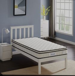 Twin Size Matteress With Bed Frame