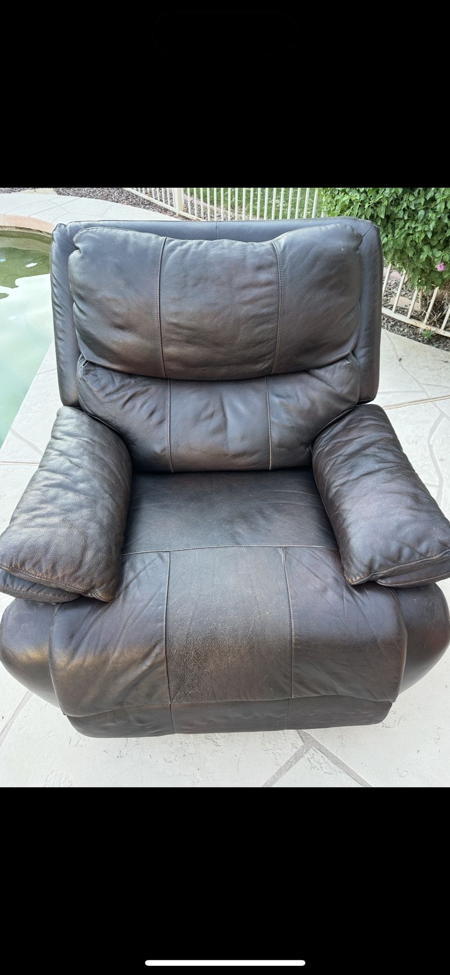 Real Brown Leather Recliner