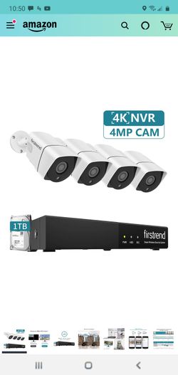 Wired security cameras system 4pcs