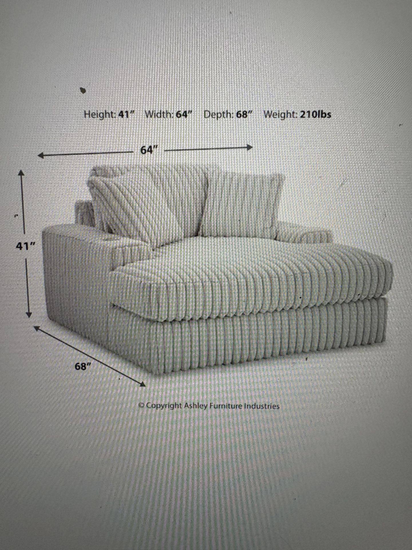 New $1100 Oversized Chenille Chair Couch
