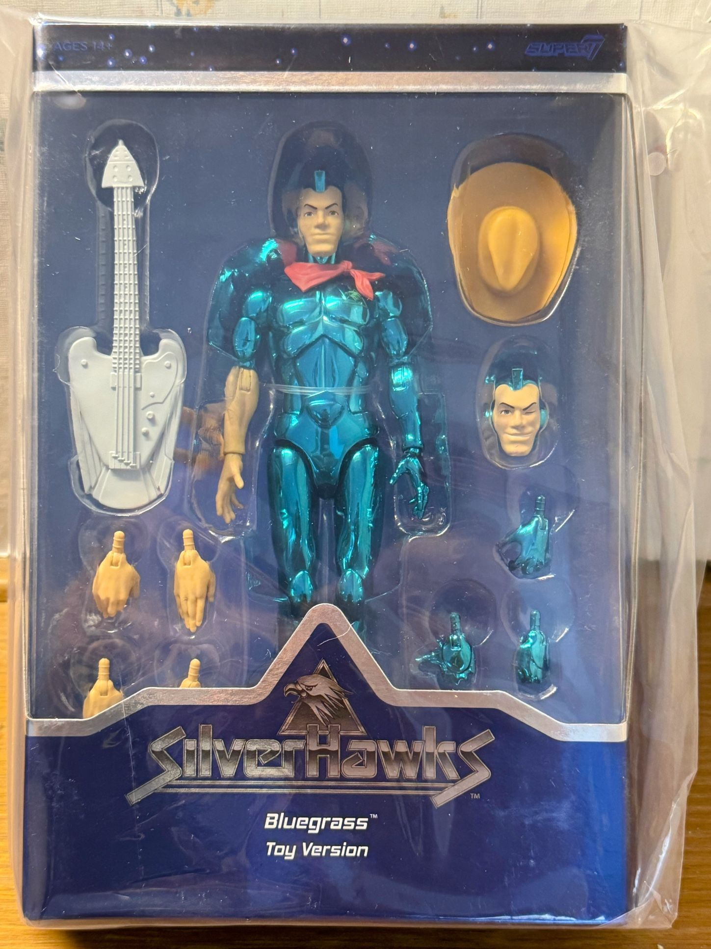 NEW SOLD OUT Silverhawks BLUEGRASS Toy Version Vac Metal Super7 CHROME In Hand🦅