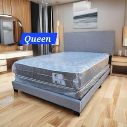 Queen Bed With Mattress 
