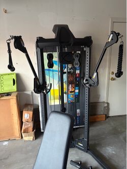 Centr 1 Home Gym Functional Trainer with Folding Bench (Like New)