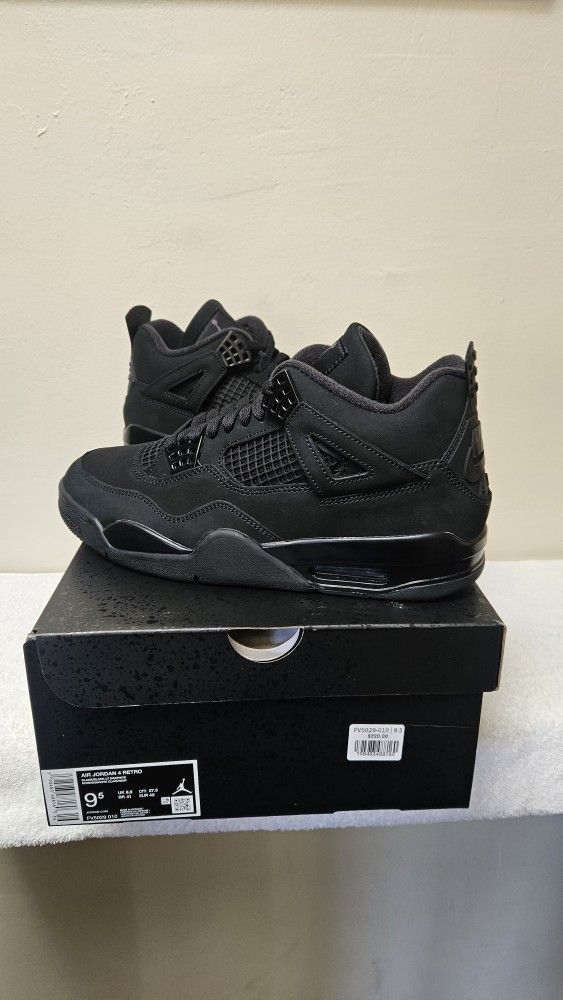 Air Jordan 4 Retro Black Cat - Men's Size 10 5M