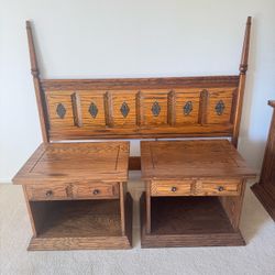 3 pieces  ~ 2 Nightstands & Queen Size Bed Headboard all in great condition