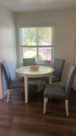 Wayfair 4 person wood dining set.