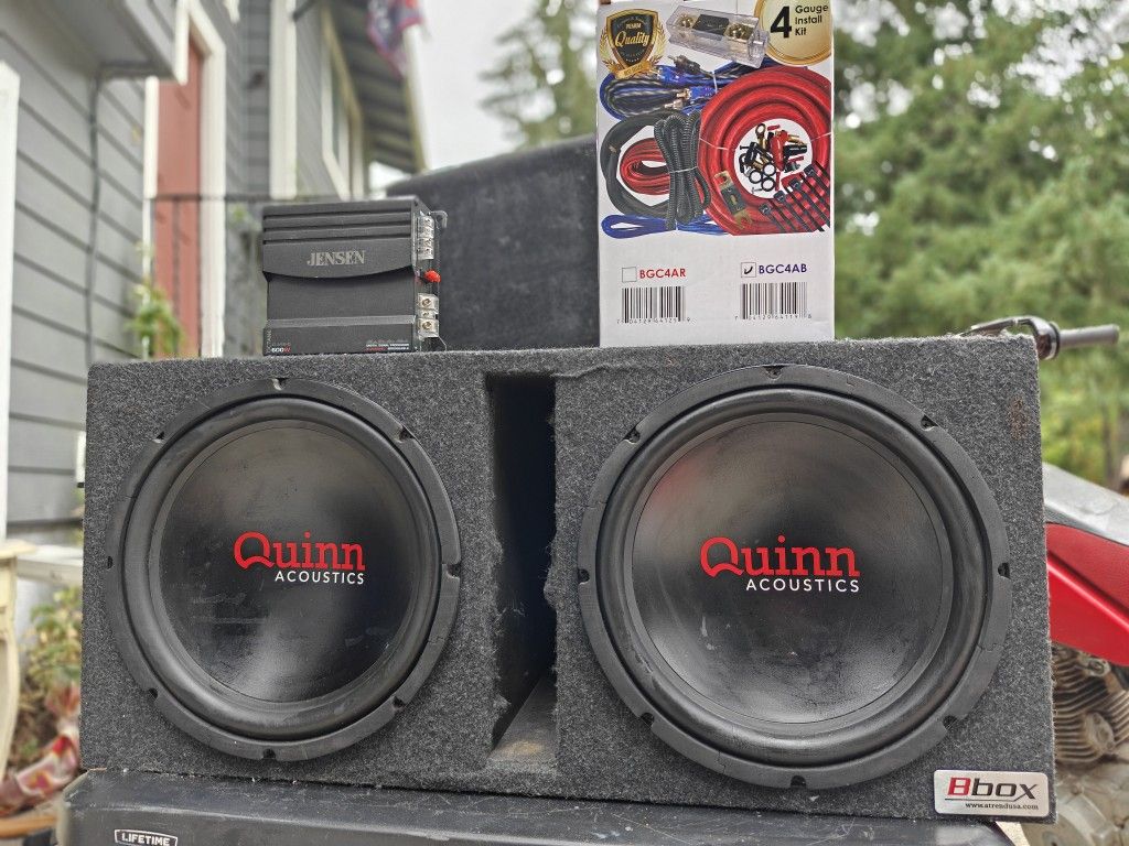 12" Subs Ported Box 600w Amp And Wiring Kit