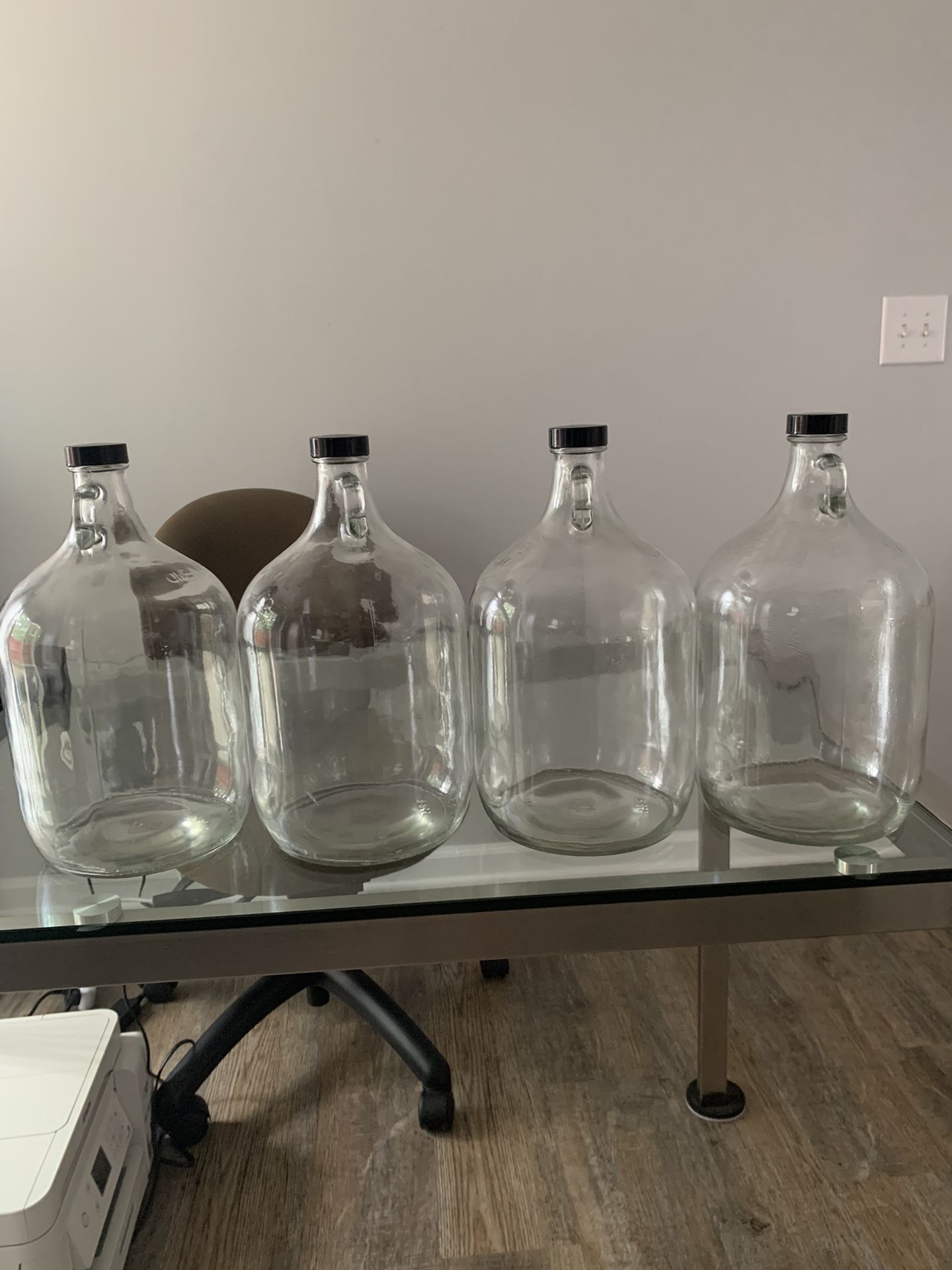 One Gallon Glass Jugs (4 Total)