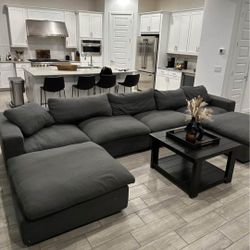 DARK GREY BRAND NEW DOUBLE CHAISE SECTIONAL SAME DAY DELIVERY 