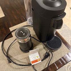 Nespresso Matte Black VertuoPlus Coffee and Espresso Maker with Aeroccino Frother