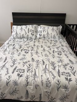 Queen bed-frame and queen mattress