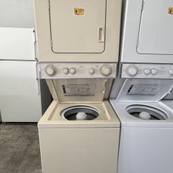 WHIRLPOOL 24” BEIGE WASHER AND DRYER STACKABLE 