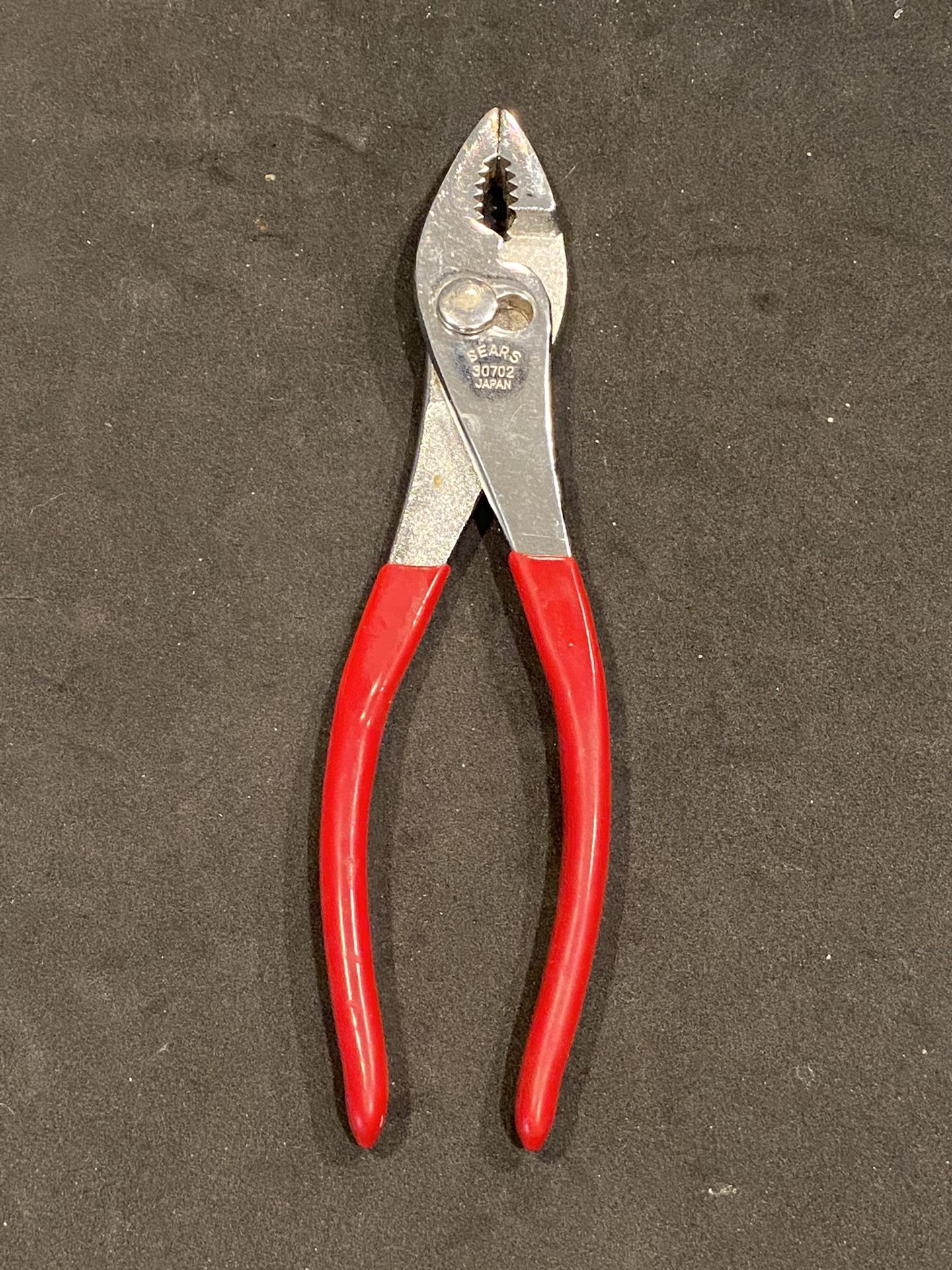 Vintage Sears 30702 Slip Joint Pliers With Red Handles 8”