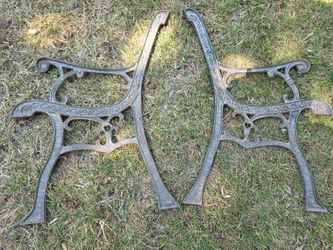 Vintage Cast Iron Bench Ends / Garden Bench Frame