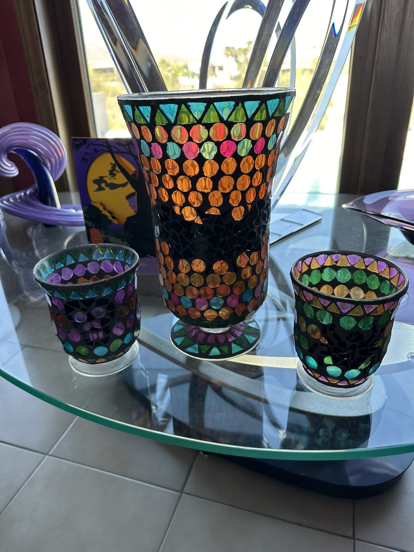 Halloween Glass Candle Holders