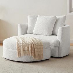 Costco Aiden & Ivy Holley Oversized Fabric Accent Chair with Storage Ottoman $260/2pcs