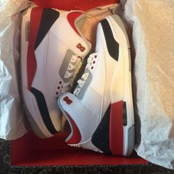 New 2013 Fire Red Jordan 3 Size 9