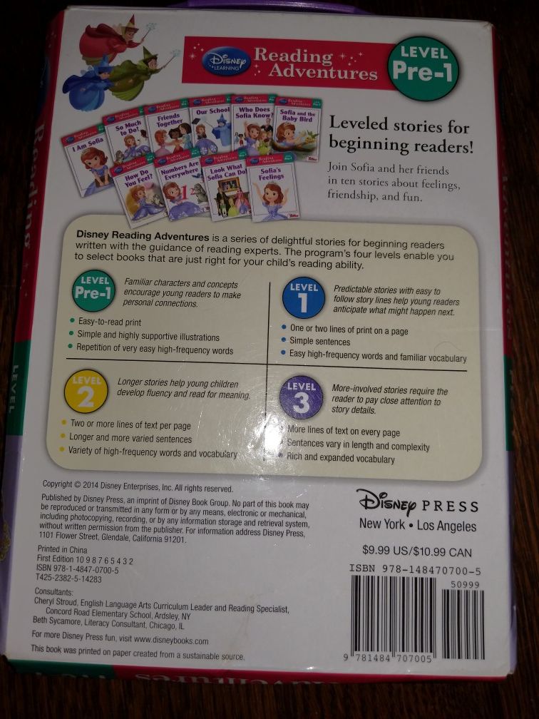 Disney's Sofia the First pre-1 readers box set