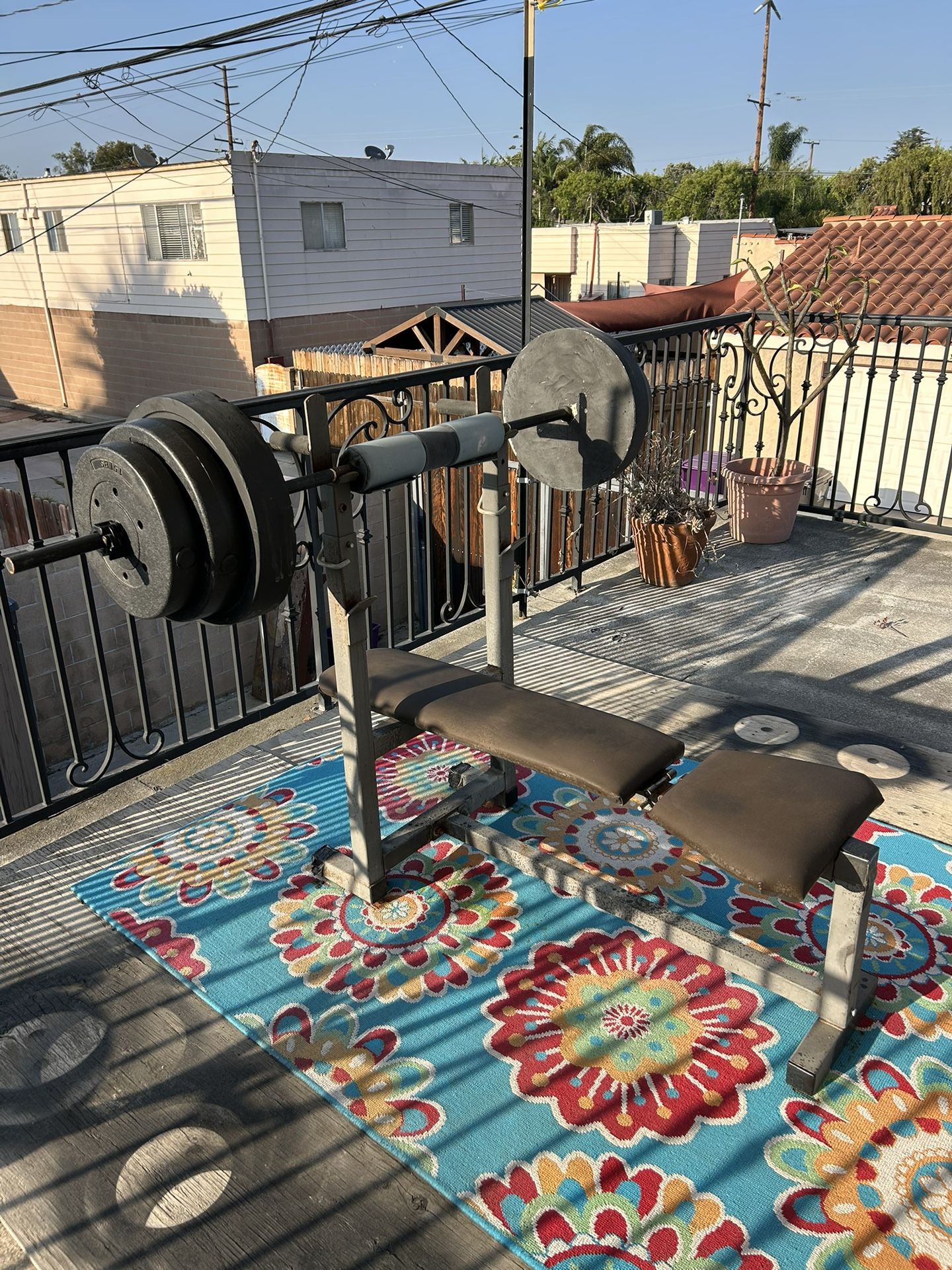 Weight Bench And Dumbbells