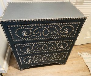 3 Drawer Studded Lowboy dresser