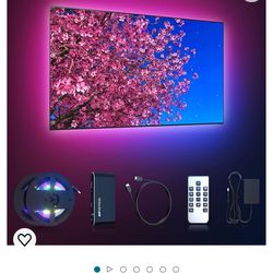 Colorful TV LED Backlight with HDMI 4K60Hz Sync Box,for 55-65 inch Tvs, 6.56ft RGB led Strip Lights Sync to Screen& Music, Color Changing LED Lights f