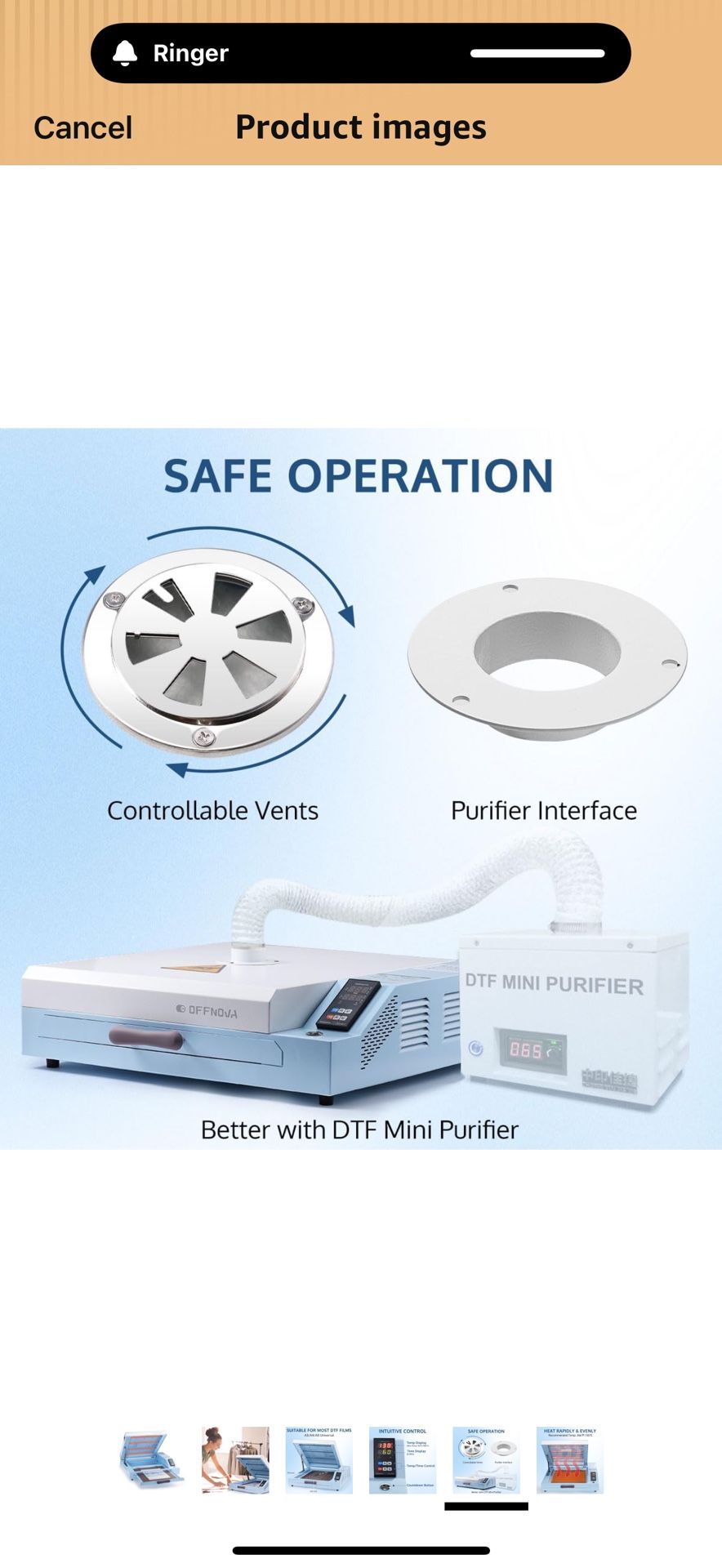 OFFNOVA DTF Oven, A3 A4 A5 Powder DTF Curing Oven, Time & Temperature Control Curing Heater DTF Film Sheet Drawer Model for T-Shirts hat Transfer